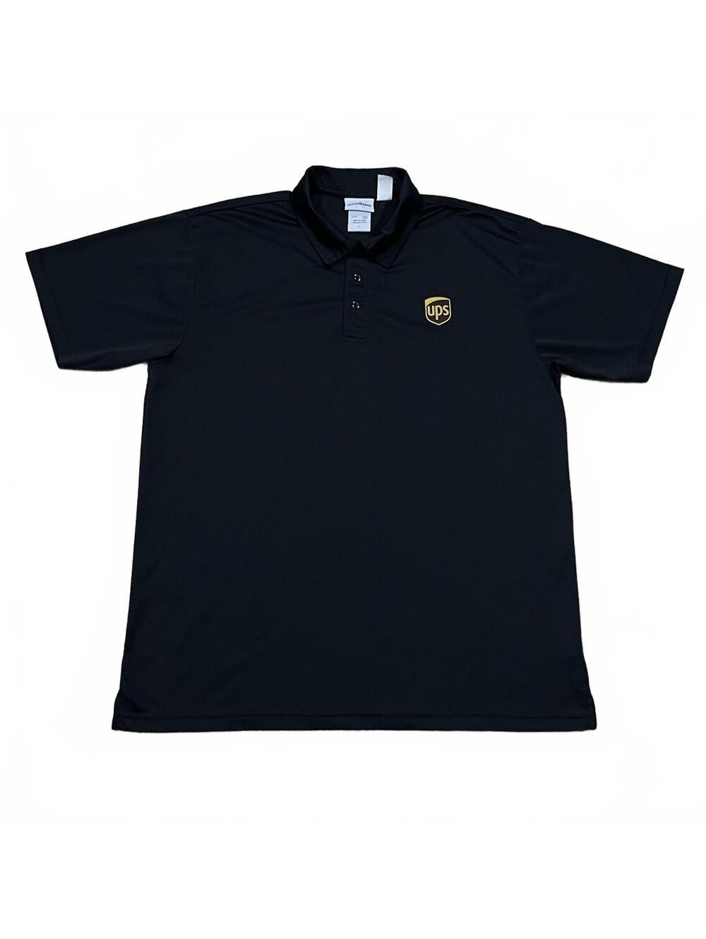 UPS Delivery Black Polo Shirt Wear Guard Size Large